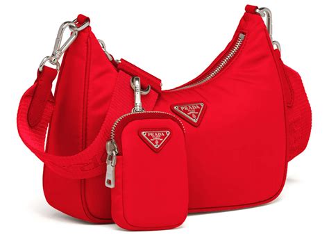 prada red leather handbags|Prada nylon shoulder bag price.